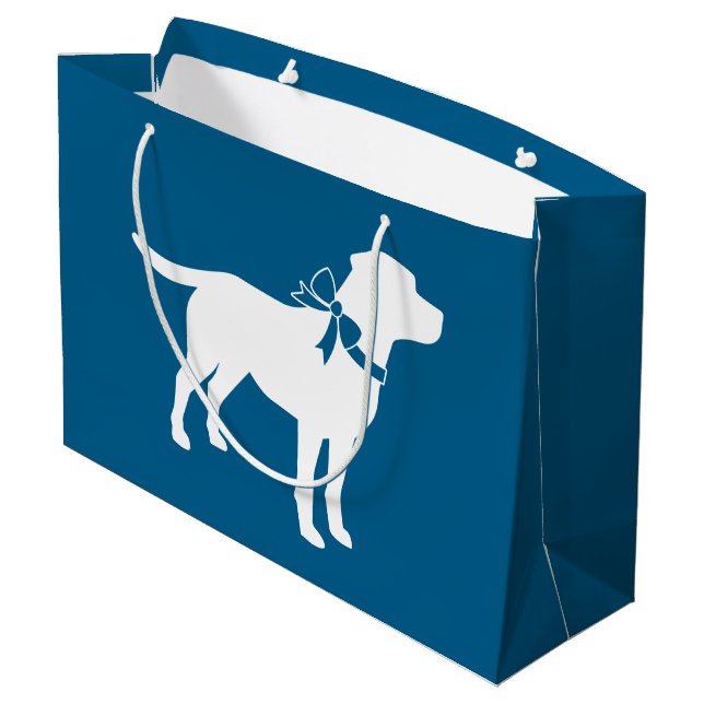 Labrador Dog Baby Shower Blue Boy Lab Large Gift Bag (Back Angled)