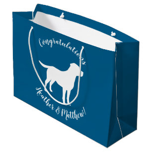 Labrador Dog Baby Shower Blue Boy Lab Large Gift Bag