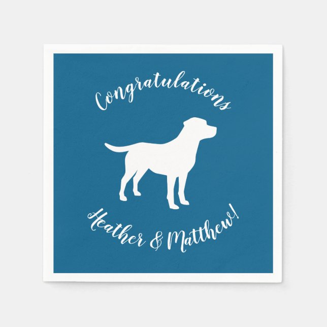 Labrador Dog Baby Shower Blue Boy Lab Napkin (Front)