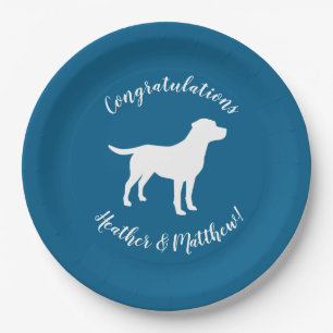 Labrador Dog Baby Shower Blue Boy Lab Paper Plate
