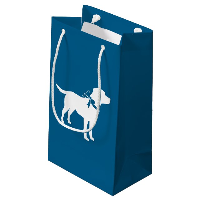 Labrador Dog Baby Shower Blue Boy Lab Small Gift Bag (Back Angled)