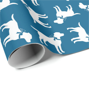 Labrador Dog Baby Shower Blue Boy Lab Wrapping Paper