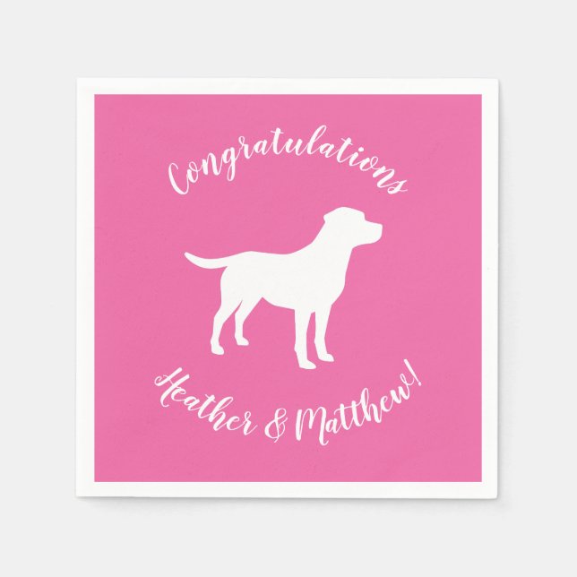 Labrador Dog Baby Shower Girl Lab Pink Napkin (Front)