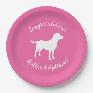 Labrador Dog Baby Shower Girl Lab Pink Paper Plate