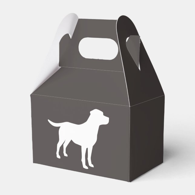 Labrador Dog Baby Shower Lab Gray Gender Neutral Favour Box (Front Side)