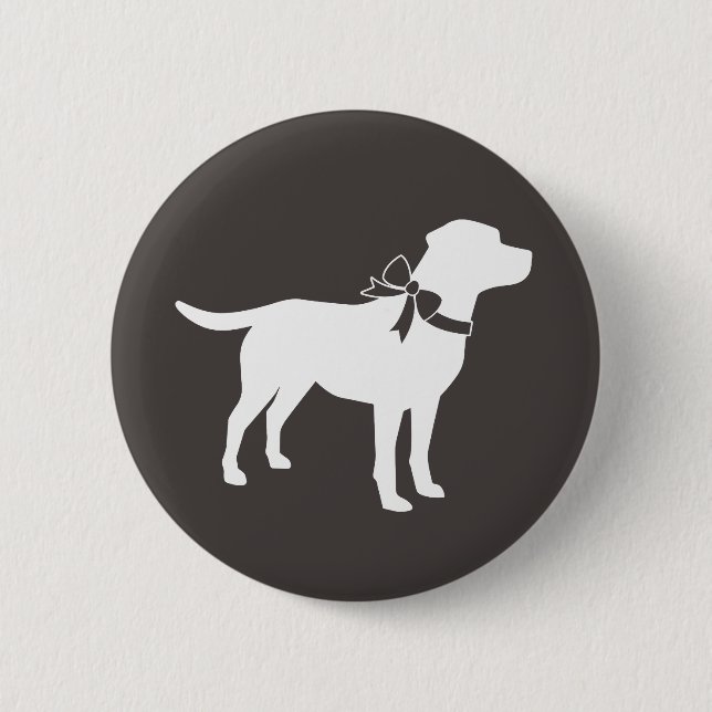 Labrador Dog Baby Shower Lab Grey Gender Neutral 6 Cm Round Badge (Front)