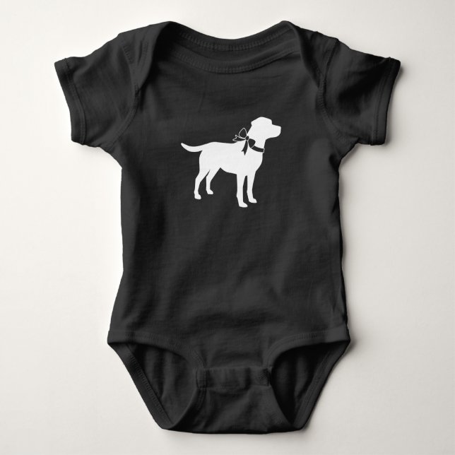 Labrador Dog Baby Shower Lab Grey Gender Neutral Baby Bodysuit (Front)