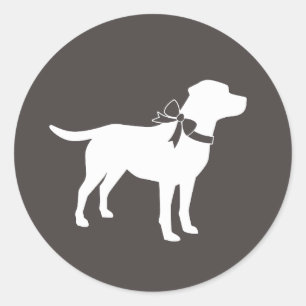 Labrador Dog Baby Shower Lab Grey Gender Neutral Classic Round Sticker