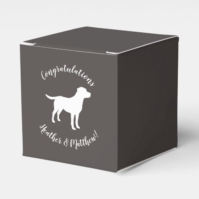 Labrador Dog Baby Shower Lab Grey Gender Neutral Favour Box (Front Side)