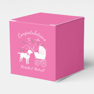 Labrador Dog Baby Shower Pink Girl Lab Favour Box