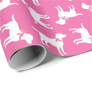 Labrador Dog Baby Shower Pink Girl Lab Wrapping Paper