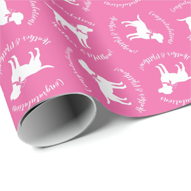 Labrador Dog Baby Shower Pink Girl Lab Wrapping Paper (Roll Corner)