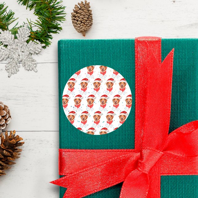 Labrador Dog Breed Christmas Classic Round Sticker (Creator Uploaded)