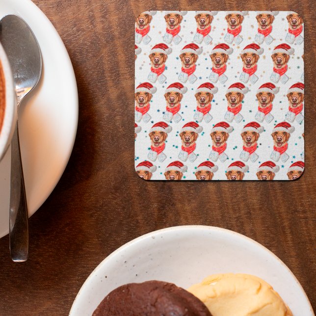 Labrador Dog Breed Christmas Square Paper Coaster (Creator Uploaded)