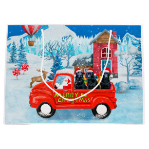 Labrador Dog Christmas Delivery Truck Snow Large Gift Bag
