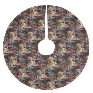 Labrador Dog Christmas Festive Brushed Polyester Tree Skirt