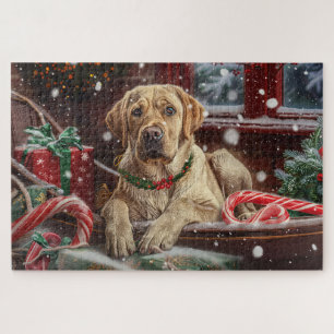 Labrador Dog Christmas Festive Jigsaw Puzzle