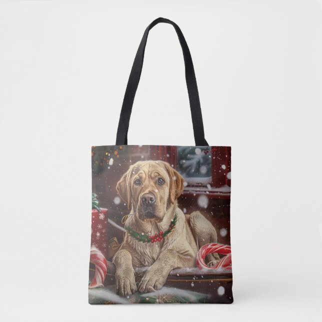 Labrador Dog Christmas Festive Tote Bag (Front)