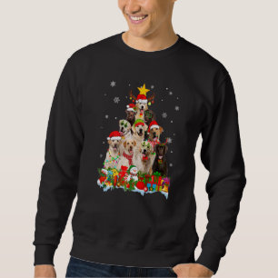 Labrador Dog Christmas Tree Lights Xmas Santa Hat Sweatshirt