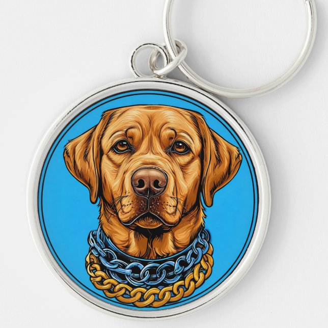 🔑 Labrador Dog Gift For Dog Lovers 🐾 Key Ring (Front)