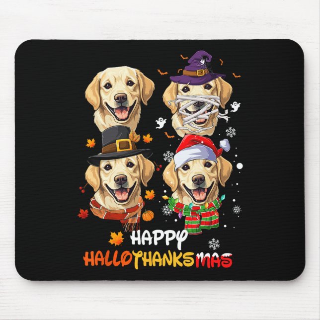 Labrador Dog Hallothanksmas Halloween Thanksgiving Mouse Pad (Front)