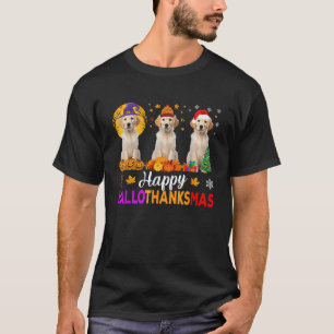 Labrador Dog Halloween Christmas Hallothanksmas T-Shirt