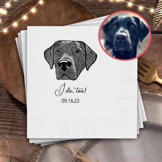 Labrador Dog Hand Drawing Personalised I Do Too Napkin