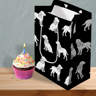 Labrador Dog In Big Gift Bow Medium Gift Bag