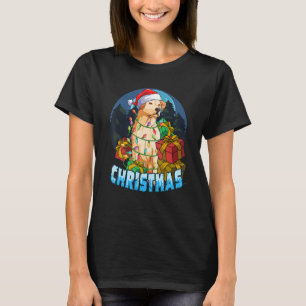 Labrador Dog In Santa Hat Surrounded By Christmas T-Shirt