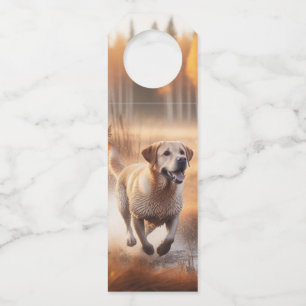Labrador/dog in the autumn duck hunt bottle tag