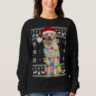 Labrador Dog Lights Ugly Puppy Santa Hat Christmas Sweatshirt
