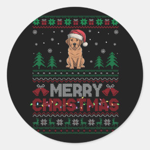 Labrador Dog Lovers Santa Hat Christmas Tree Light Classic Round Sticker