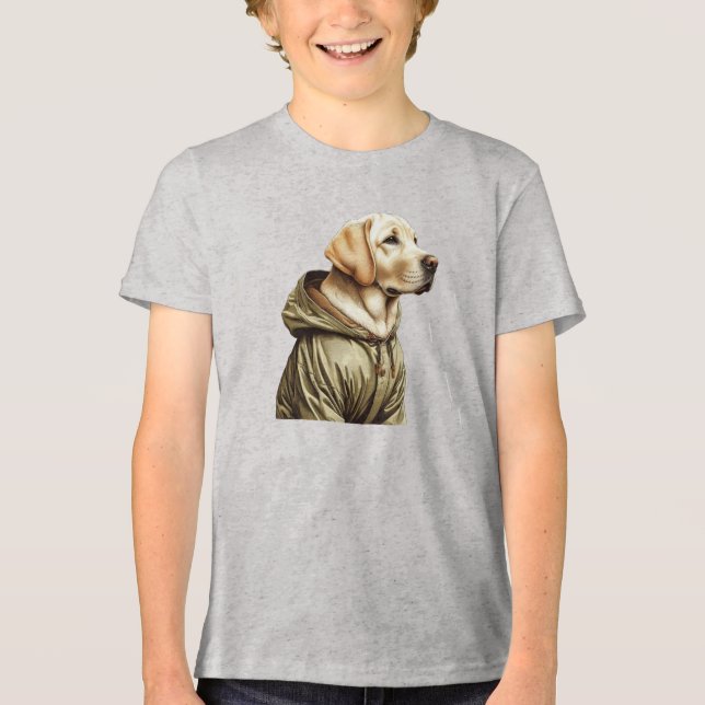 Labrador/dog on the hunt Tri-Blend shirt (Front)