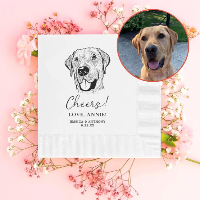 Labrador Dog Personalised Cheers Napkins (Creator Uploaded)