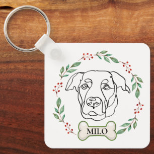 Labrador Dog Personalised Christmas Gift Key Ring