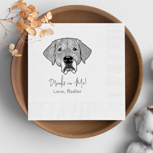 Labrador Dog Personalised Drink On Me Napkin