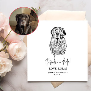 Labrador Dog Personalised Drinks on Me Napkin