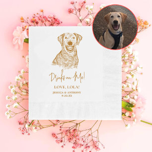 Labrador Dog Personalised Drinks on Me Napkin