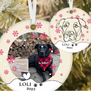 Labrador Dog Personalised Hand Drawing Ceramic Tree Decoration