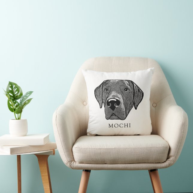 Labrador Dog Personalised Hand Drawing  Cushion (Chair)