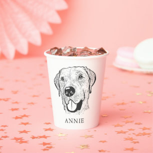 Labrador Dog Personalised Hand Drawing Paper Cups