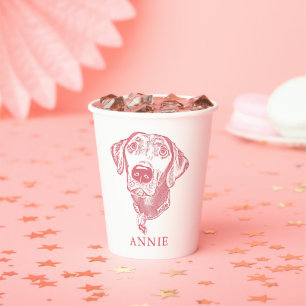 Labrador Dog Personalised Hand Drawing Paper Cups