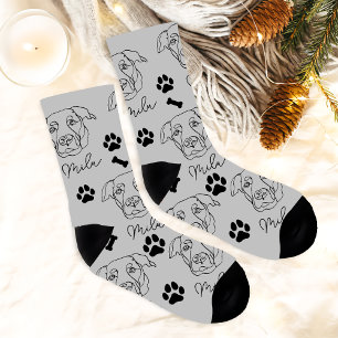 Labrador Dog Personalised  Hand Drawing Socks