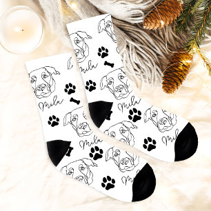 Labrador Dog Personalised  Hand Drawing Socks