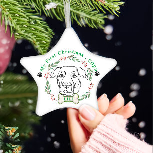 Labrador Dog Personalized Christmas Gift Ceramic Tree Decoration