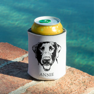 Labrador Dog Personalized Hand Drawing Can Cooler