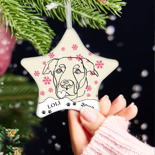 Labrador Dog Personalized Hand Drawing Ceramic Tree Decoration