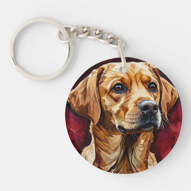 Labrador Dog Portrait Dog Lovers Gift Key Ring (Front)