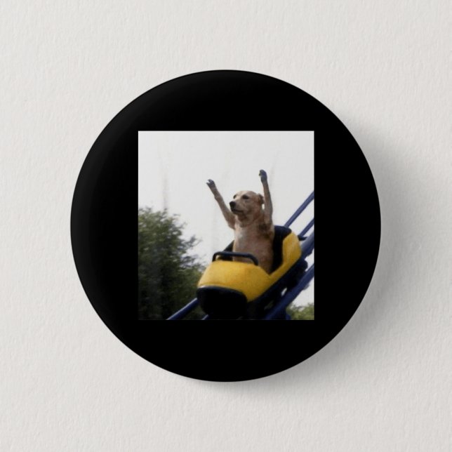 Labrador Dog Roller Coaster Funny Meme 6 Cm Round Badge (Front)