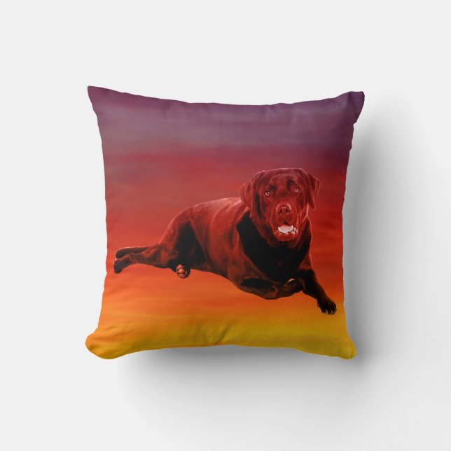 Labrador Dog Sitting on Beach Cushion (Front)